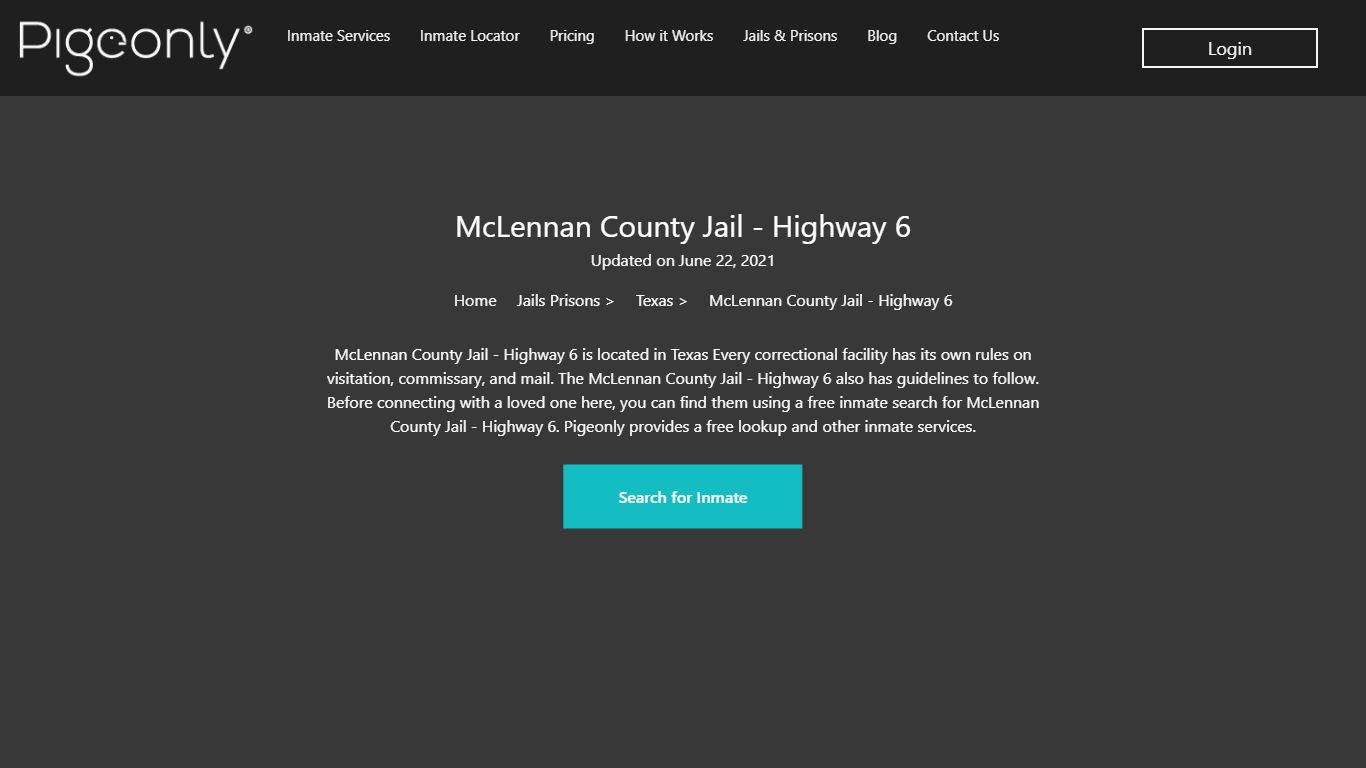 McLennan County Jail - Highway 6 Inmate Search | Texas - Pigeonly